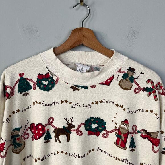 Holiday Time Vintage Christmas Long Sleeve Crew Neck Women's 14W/16W Reindeer - Picture 6 of 6